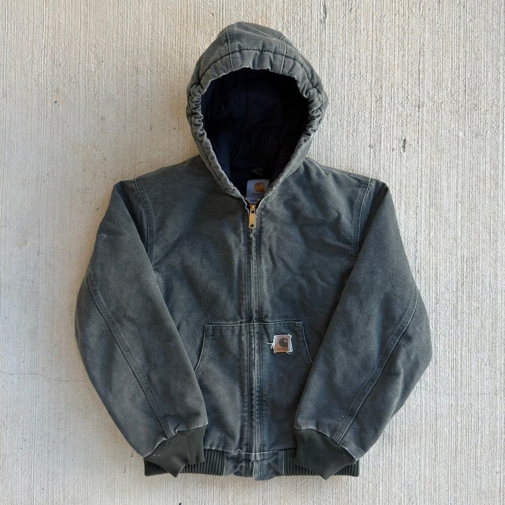 Carhartt YOUTH YYJ130 MOS green hooded work wear jacket